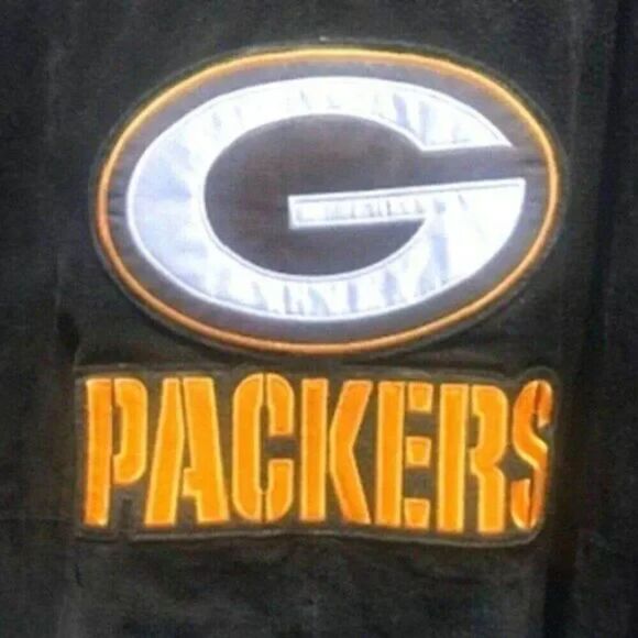Suede Jacket . Size: Extra Large {46-48} . Varsity Full Zip . Green Bay Packers - Picture 5 of 8